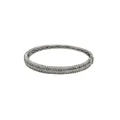14K White Gold Diamond Bangle Bracelet