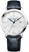 Baume & Mercier Classima Automatic Silver-Tone Dial Blue Leather Strap Date Mens Watch MOA10333