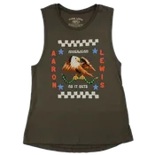 Aaron Lewis Ladies American As It Gets Tank Top (Military Green)