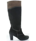 Durable low heel female black boots