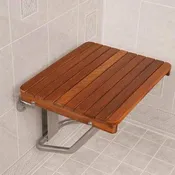 18" Wide Teak ADA Wall Mount Shower Seat