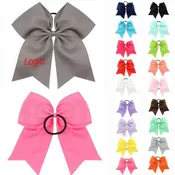 8" Cheer Bow Hair Tie, Ribbon Headband For Girls