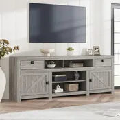 70" TV Stand for 75/80 Inch TVs, Entertainment Center with Storage Cabinets for Living Room