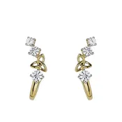 14k Gold Vermeil Trinity Knot With White Sapphire Earrings