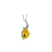 "Crescent Moon" Pendant - White Gold
