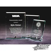 Bevel Edge Glass Standing Plaque Award - Clear
