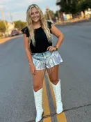 Bling Metalic/Jean Shorts