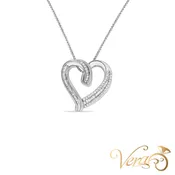 10K White Gold Heart Pendant with Franco Chain & 0.50ct Diamond – 21"