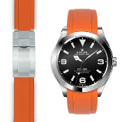 Curved End Rubber Strap for Rolex Explorer I Deployant