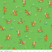 100 AKER WOODS: Tigger Bounce-Green (1/4 Yard)