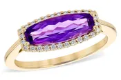 Amethyst East-West Halo Ring
