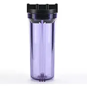 10" Clear Body, Black Rib Cap 1/4" Slim Housing