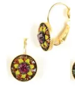 Swarovski Crystal Lever Back Mini Mosaic (Red/Green)