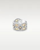 14k Gold Wide Diamond Cluster Ring