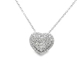 Beatiful Natural Diamond Heart Pendant Necklace