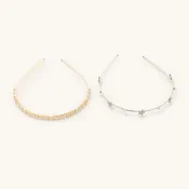 2 Pack Flower and Pearl Headbands
