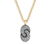 All Diamond Elongated Duet Large Necklace