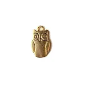 14K Matte Owl Charm Pendant
