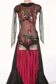 Black/Red/Gold with Tiered Skirt