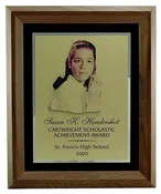 12" x 14.5" Framed Plaque with Printed Color Photo Cut-Out (Brass)