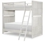 0833 Summer Camp LK Complete Twin Over Twin Bunk Bed Stone Path Gray Finish