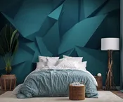 Wall mural Abstract blue geometric shapes pattern