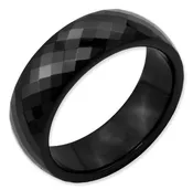 Ceramic Black Faceted Band #CER4