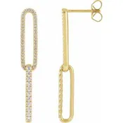 14K 1/2 CTW Lab-Grown Diamond Elongated Link Earrings