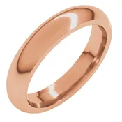 10K Rose Gold 4 mm Comfort-Fit Half Round Band Size 8