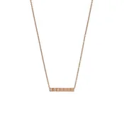 14 Karat Rose Gold Bar Diamond Necklace