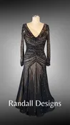 Black Mesh Smooth Dress with Multi-Colored Stones