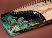 Changge Elite Carved-Out Natural Lacquer Guzheng "Landscape Scenery" 长歌牌纯手工漆画挖筝"千里江山"