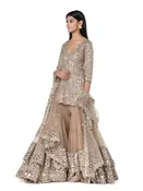 Abhinav Mishra Beige Sharara set
