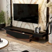 Black&White color scheme TV Cabinet,Entertainment center with 2Drawers - 78.7W