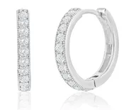 19mm CZ Hoop Earrings - Sterling Silver