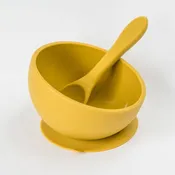 Babeehive Goods - Silicone Suction Bowl and Spoon Set: Mustard