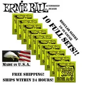 *10 PACK ERNIE BALL REGULAR SLINKY 10-46 ELECTRIC GUITAR STRINGS 2221 (10 SETS)*