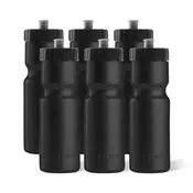 22oz Black Sports Water Bottles – 6-Pack