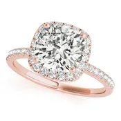 0.5 CT Cushion Diamond Halo Engagement Ring