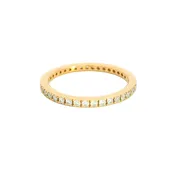 14K Rose Gold Estate Eternity Anniversary Band set with 39 G/H SI1 Diamonds total stone weight measures 0.39 ctw.
