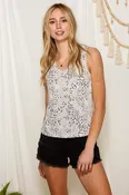 Animal Print V Neck Top
