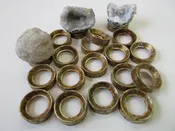 M-017 MEDIUM STAND FOR GEODE, EGG OR SPHERE MADE OF GOLDEN LAMINATED MICA, PACK OF 100+/-