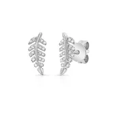 14KW Diamond Leaf Stud Earring