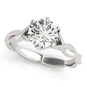 14K White Gold Round Diamond Engagement Ring