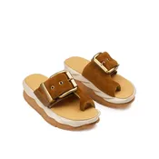 4CCCCEES Mellow Glow Soft Brown Suede Platform Sandal Womens Sizes 36-41 NEW