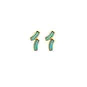 Arc Double Post Earrings - Turquoise