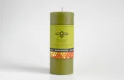 Cedarwood and Balsam Beeswax Slim Pillar Candle By Big Dipper Wax Works - $16.00 | in Aromatherapy