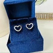 Diamond Heart Studs
