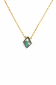 "Diamond" 16" Necklace - Labradorite, Gold Fill