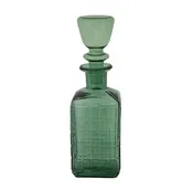 28 oz. Embossed Glass Grid Pattern Decanter, Dark Green